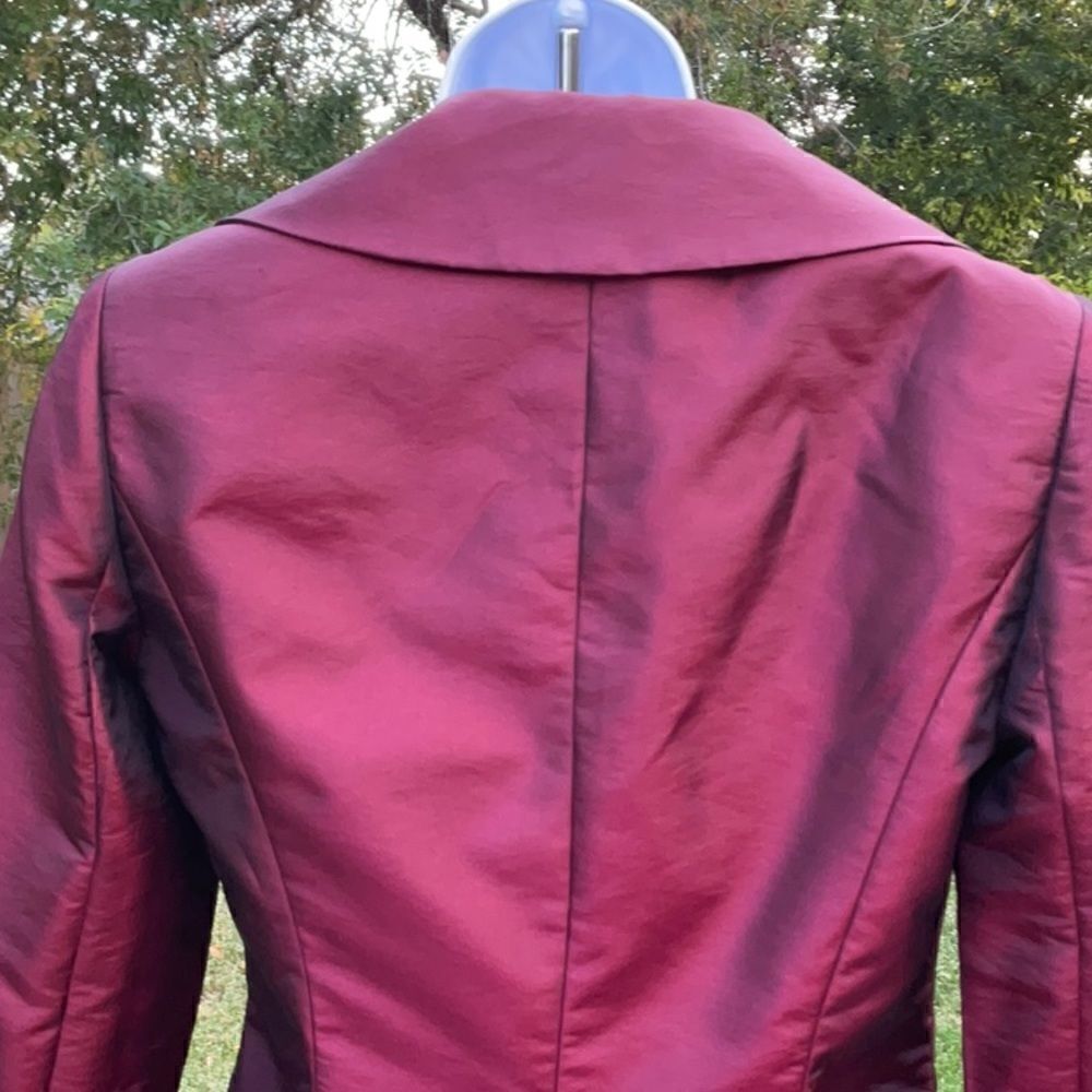 Alex Marie Burgundy Iridescent Formal Jacket, Size-2 - Picture 5 of 7